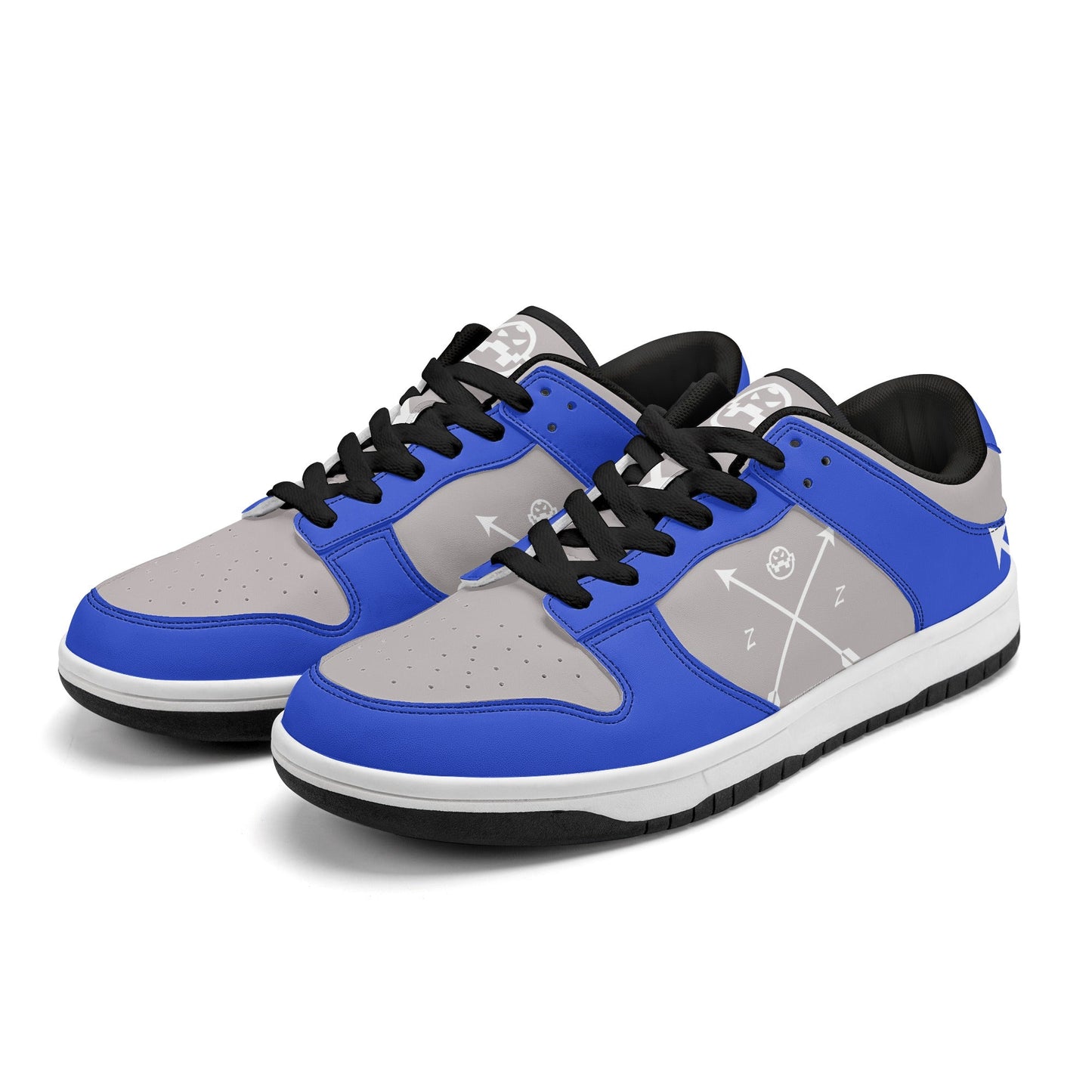 Get trendy with ZONE6IX DISTRIBUTIONS LLC. ARROWHEAD COURT SIDE "ZONE6IX BLUE" Low Top Leather Sneakers -  available at ZONE6IX DISTRIBUTIONS LLC . Grab yours for $165 today!