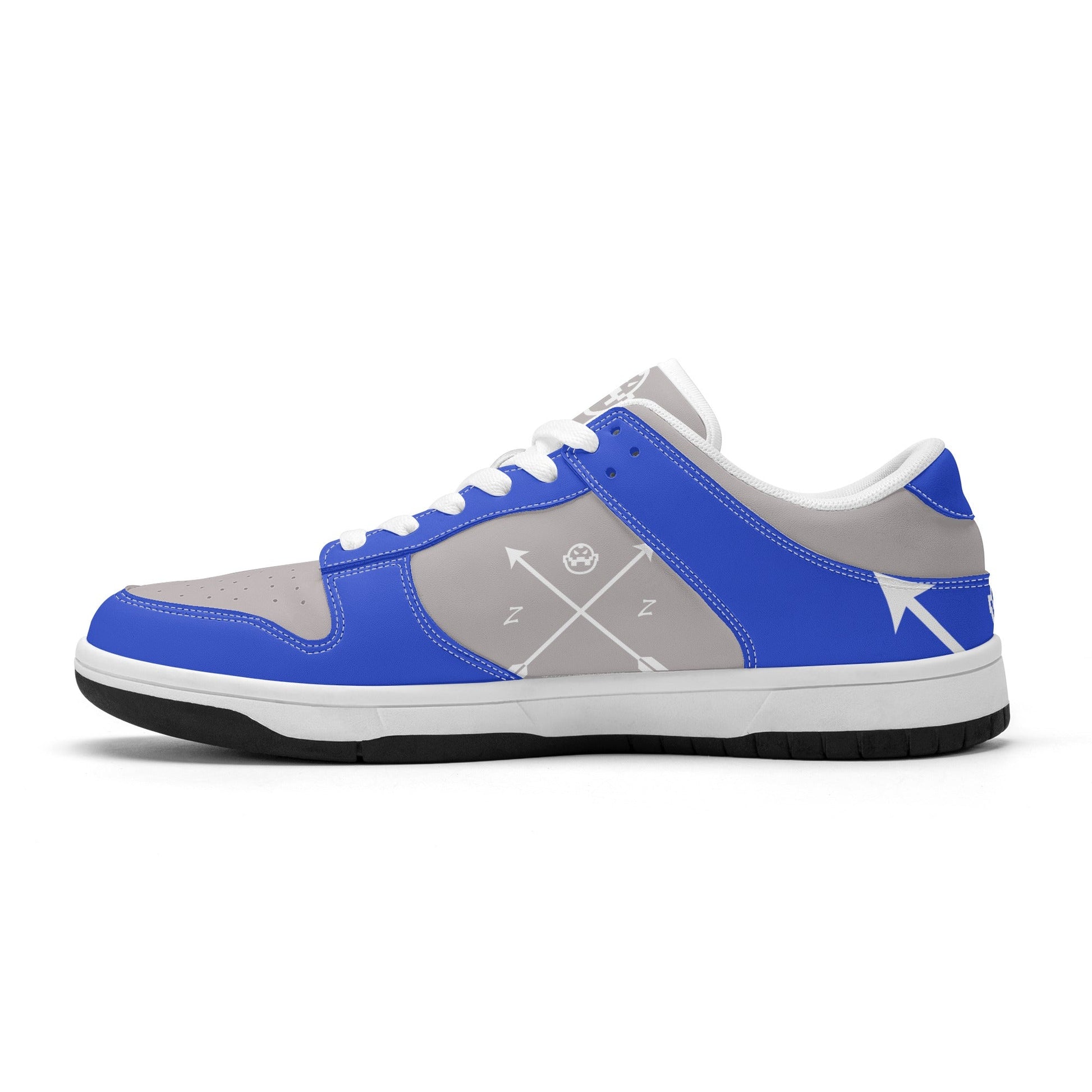 Get trendy with ZONE6IX DISTRIBUTIONS LLC. ARROWHEAD COURT SIDE "ZONE6IX BLUE" Low Top Leather Sneakers -  available at ZONE6IX DISTRIBUTIONS LLC . Grab yours for $165 today!