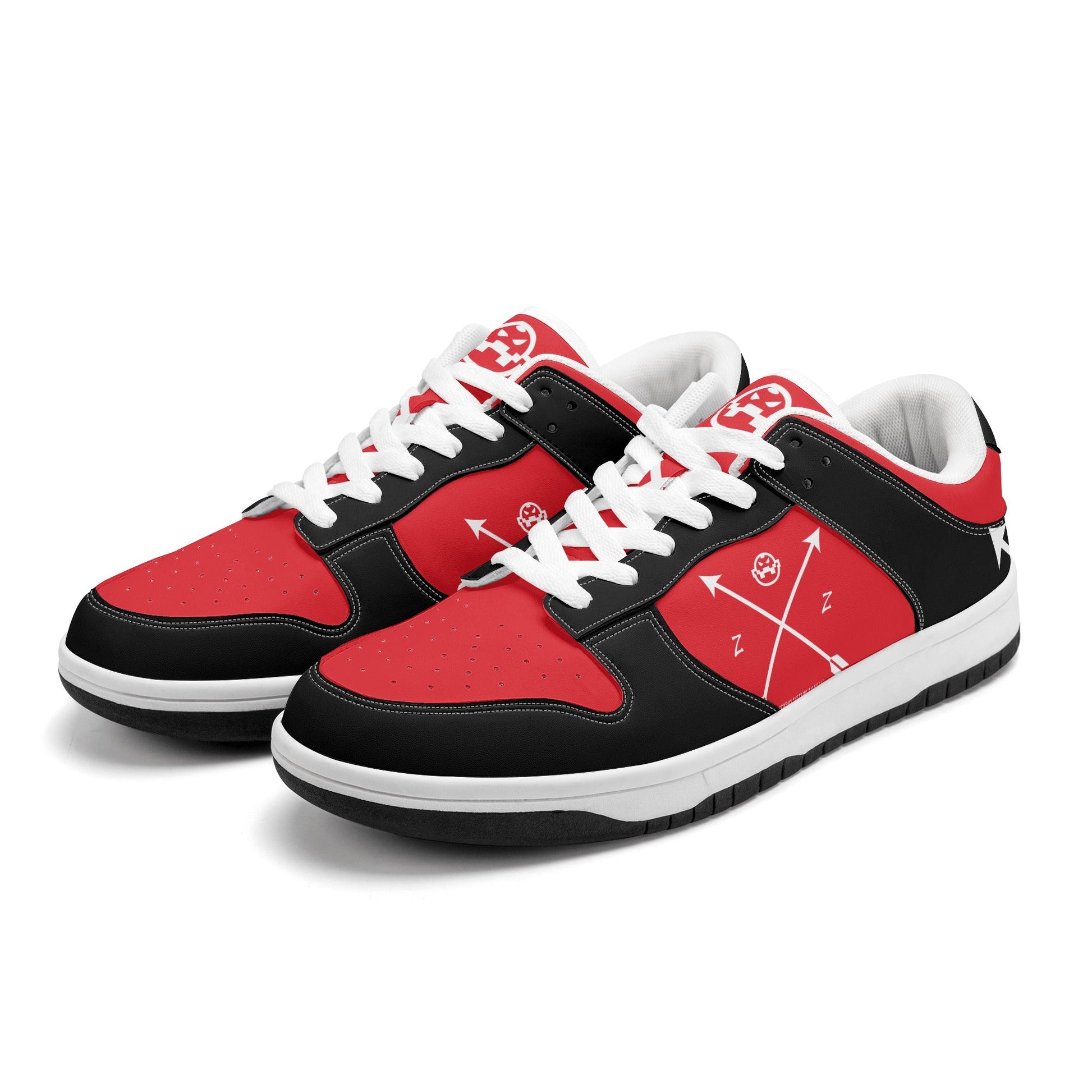 Get trendy with ZONE6IX DISTRIBUTIONS LLC. ARROWHEAD COURT SIDE DIABLO RED'S Low Top Leather Sneakers -  available at ZONE6IX DISTRIBUTIONS LLC . Grab yours for $165 today!