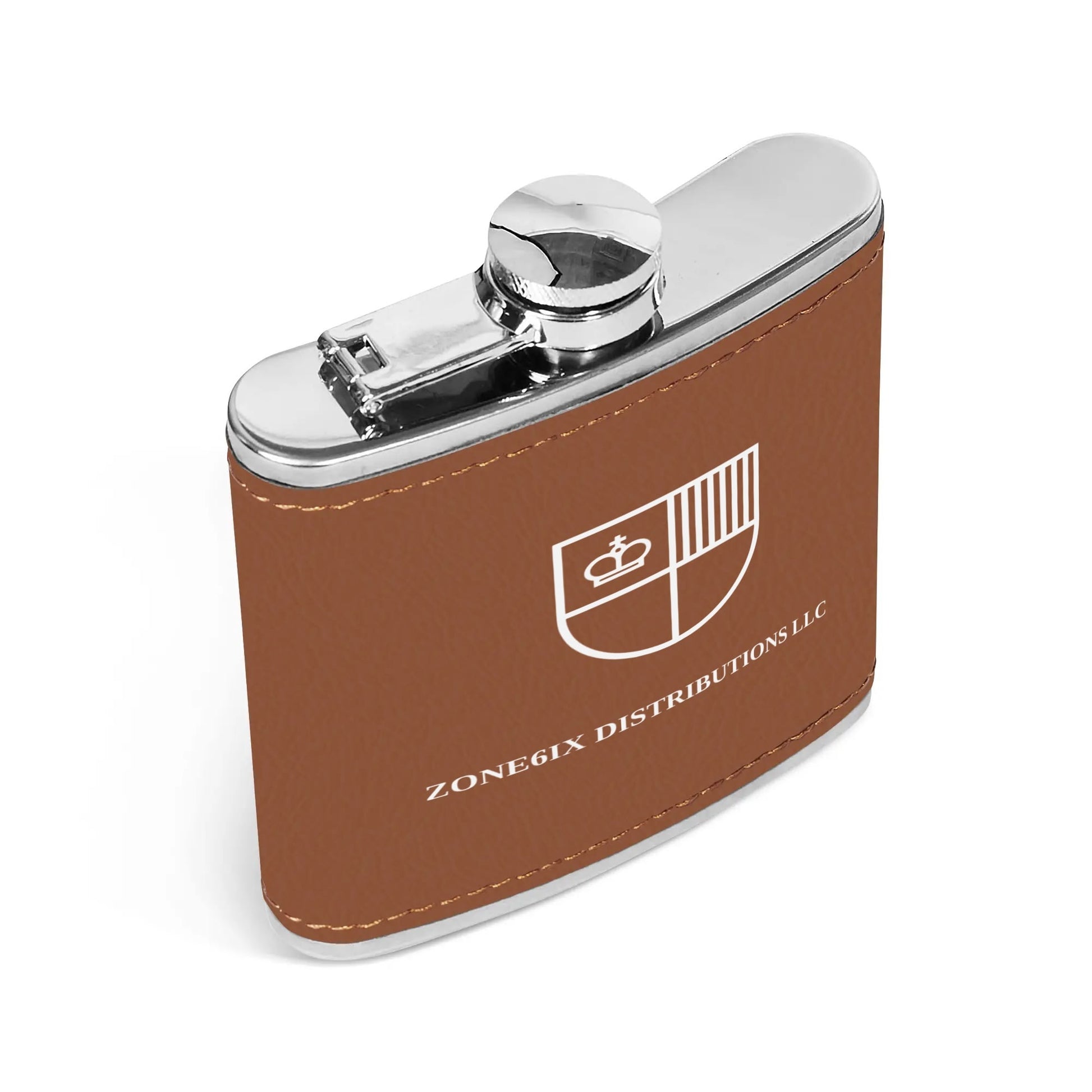 Get trendy with ZONE6IX DISTRIBUTIONS LLC Leather Wrapped Stainless Steel 6oz Flask -  available at ZONE6IX DISTRIBUTIONS LLC . Grab yours for $77 today!