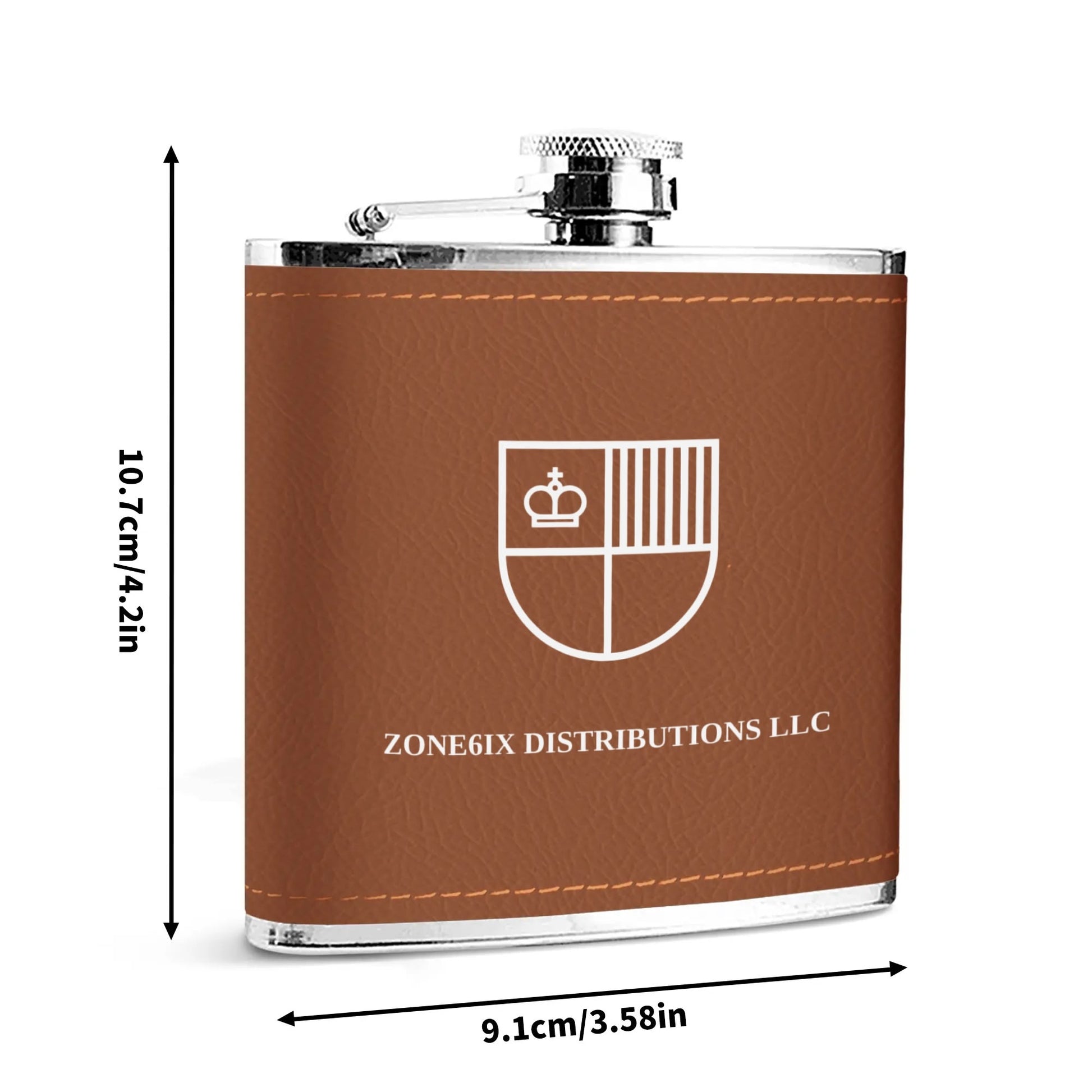 Get trendy with ZONE6IX DISTRIBUTIONS LLC Leather Wrapped Stainless Steel 6oz Flask -  available at ZONE6IX DISTRIBUTIONS LLC . Grab yours for $77 today!