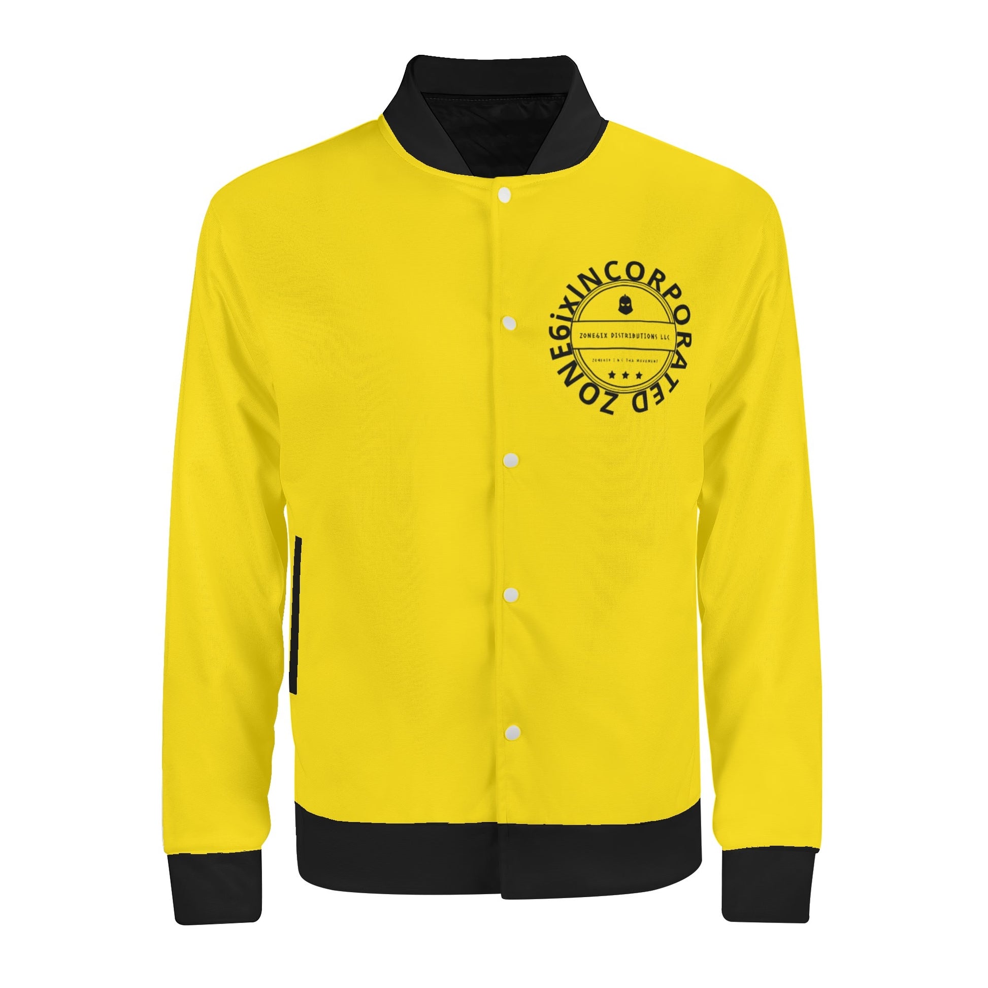 Get trendy with ZONE6ixINCORPORATED  YELLA GOLD Casual Varsity Jacket -  available at ZONE6IX DISTRIBUTIONS LLC ©️. Grab yours for $150.76 today!