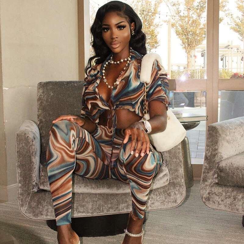 Get trendy with 2 Piece Set Abstract Print Sheer Mesh Outfits - ZONE6IX DISTRIBUTIONS LLC available at ZONE6IX DISTRIBUTIONS LLC . Grab yours for $52 today!