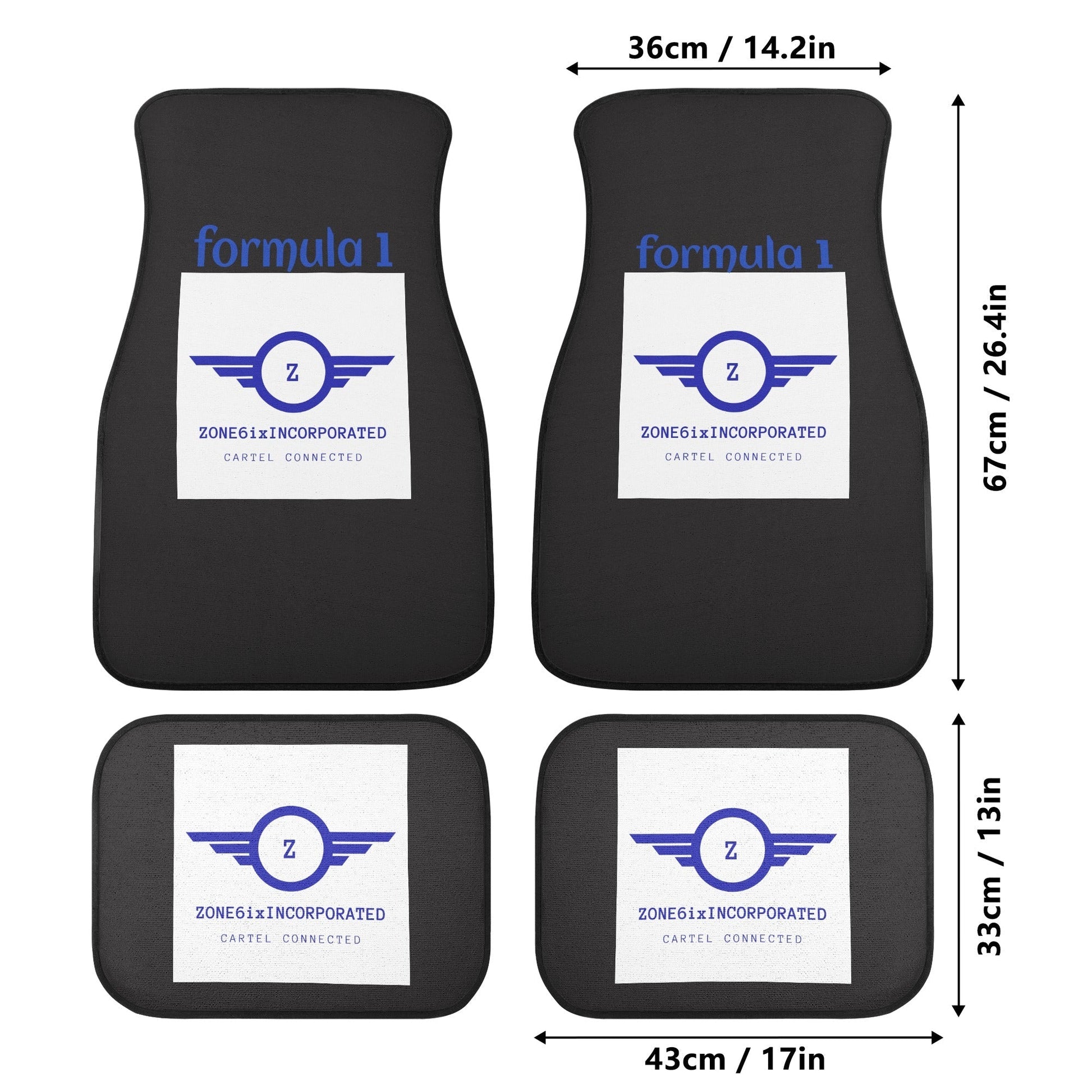 Get trendy with ZONE6IX DISTRIBUTIONS LLC ZONE6ixINCORPORATED Back and Front Car Floor Mats -  available at ZONE6IX DISTRIBUTIONS LLC . Grab yours for $100 today!