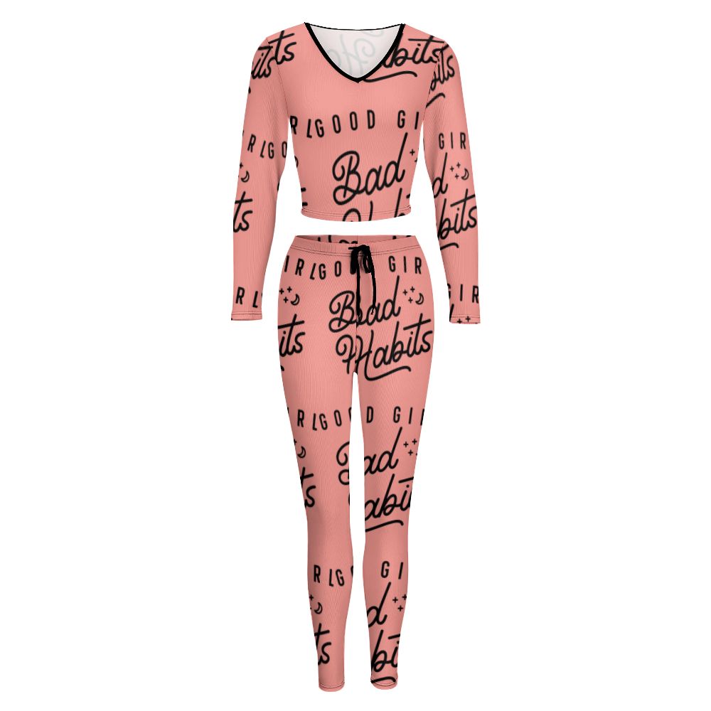 Get trendy with GOOD GIRL GONE BAD V-neck Sweatshirt Suit BY ZONE6IX DISTRIBUTIONS LLC. -  available at ZONE6IX DISTRIBUTIONS LLC . Grab yours for $144.86 today!