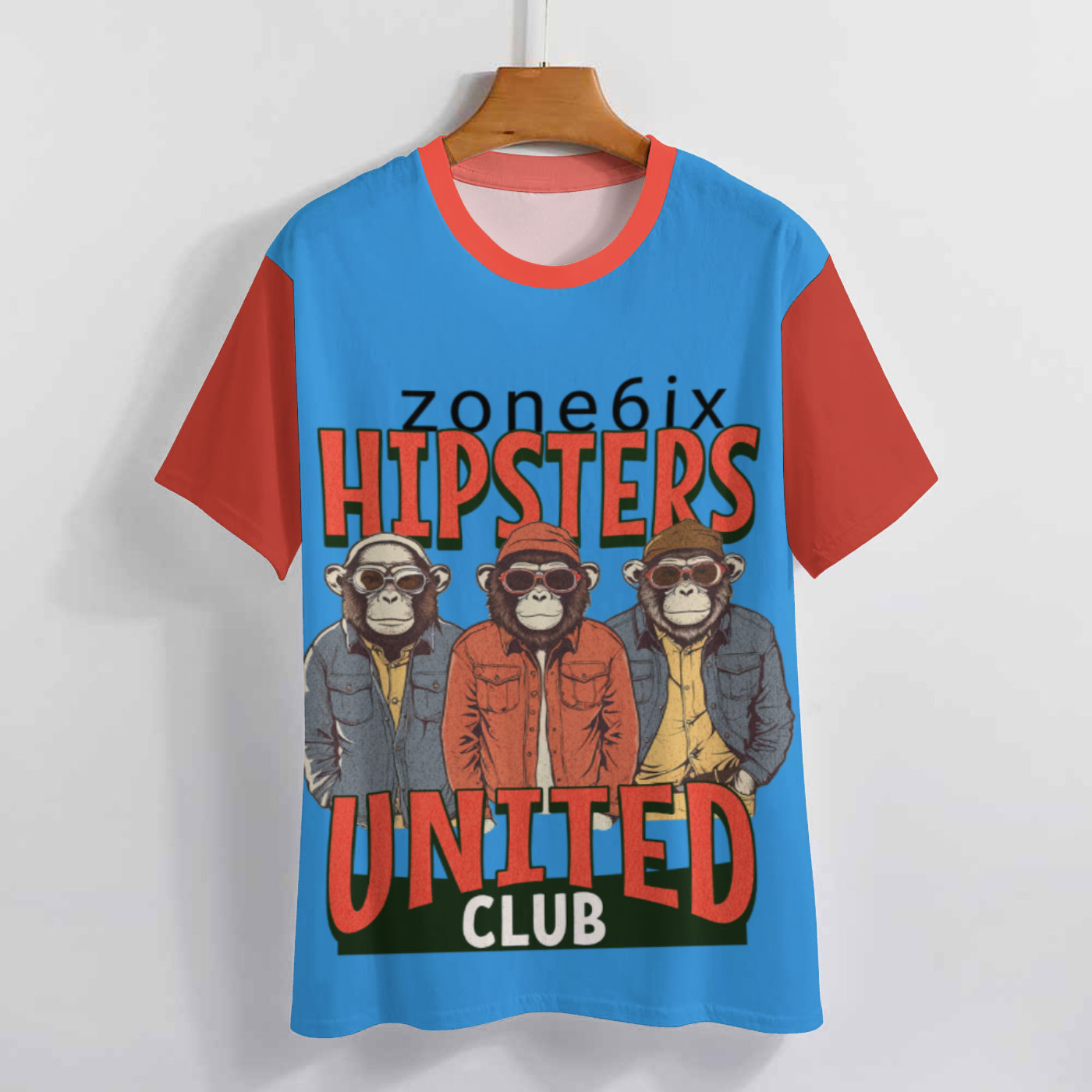 Get trendy with ZONE6IX DISTRIBUTIONS LLC ZONE6IX HIPSTER CLUB print T-shirt -  available at ZONE6IX DISTRIBUTIONS LLC . Grab yours for $75.67 today!